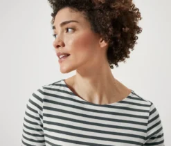 Halbarmshirt, grün gestreift