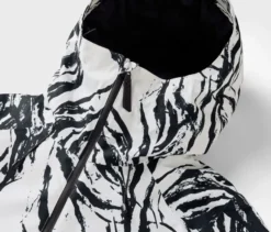 Halfzip-Skijacke, schwarz/weiß