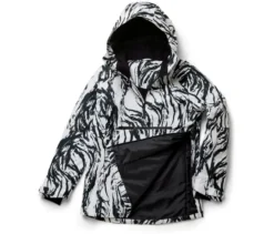 Halfzip-Skijacke, schwarz/weiß