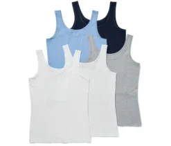 5 Hemdchen, blau, grau, weiß