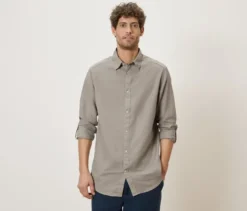 Hemd mit Leinen, beige