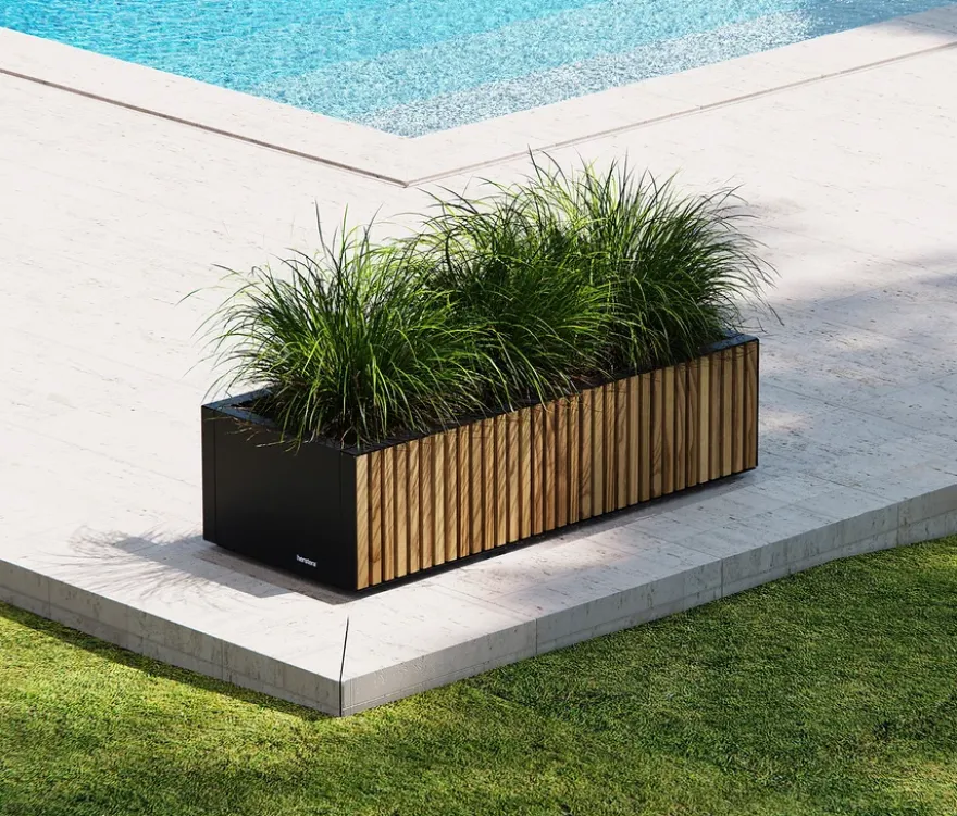 Herstera Pflanzkasten, ca. 100 x 40 cm, Holzoptik