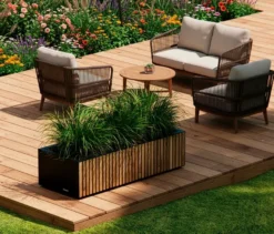 Herstera Pflanzkasten, ca. 100 x 40 cm, Holzoptik