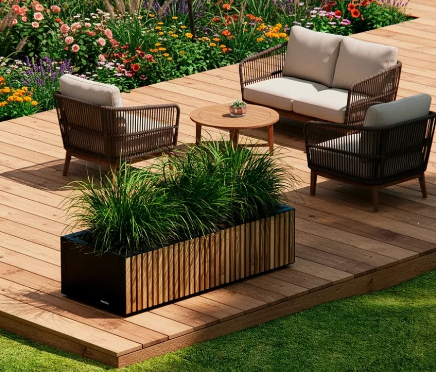 Herstera Pflanzkasten, ca. 100 x 40 cm, Holzoptik