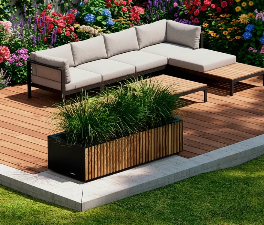 Herstera Pflanzkasten, ca. 100 x 40 cm, Holzoptik