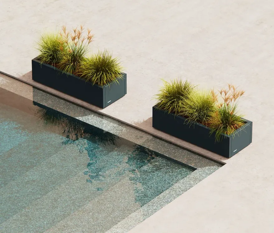 Herstera Pflanzkasten, ca. 100 x 40 cm, anthrazit