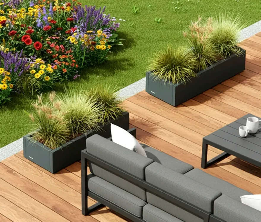 Herstera Pflanzkasten, ca. 100 x 40 cm, anthrazit