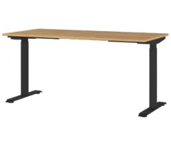 Höhenverstellbarer Schreibtisch »Lissabon«, 160 cm, Eiche/Schwarz