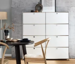 Highboard »CN3« mit 8 Klappen, weiß
