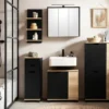 Highboard »Emmik« schwarz/weißeiche
