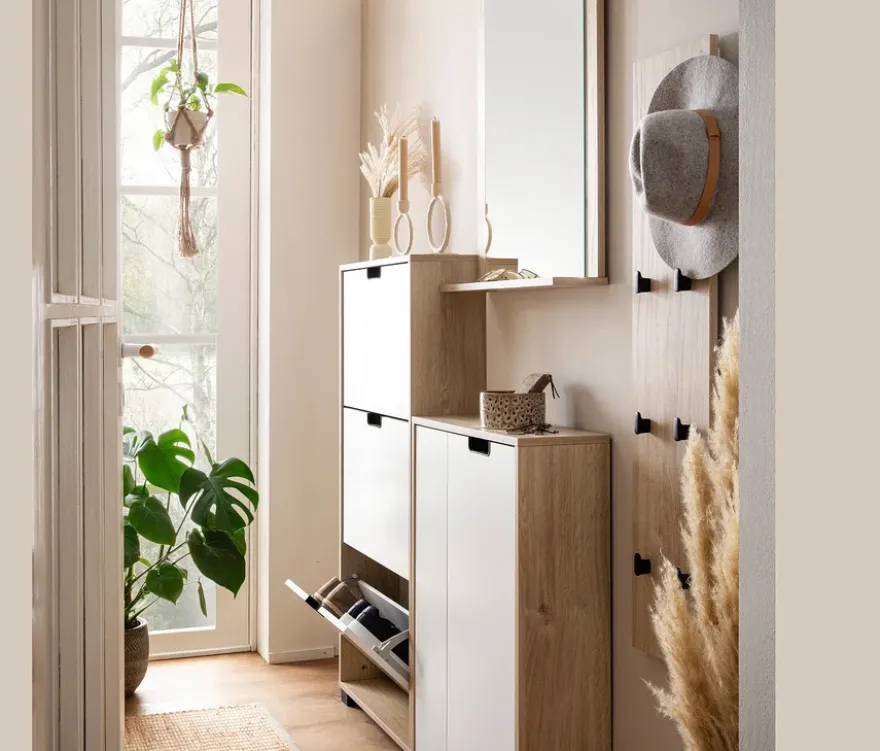 Highboard »Emmik«, weißeiche-matt-weiß