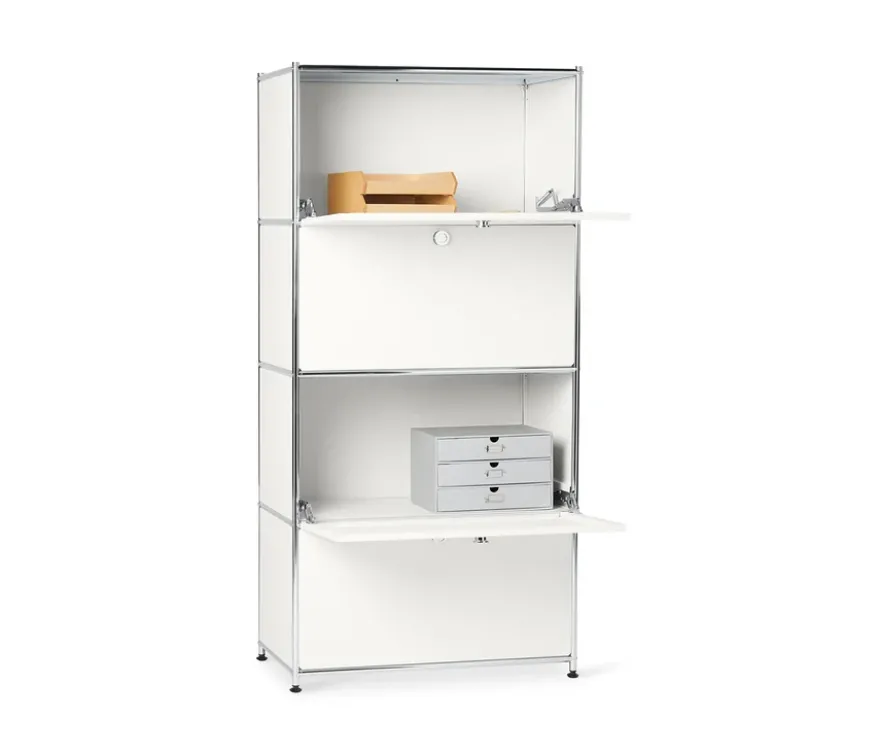Highboard Metall »CN3« mit 4 Klappenfächern, weiß