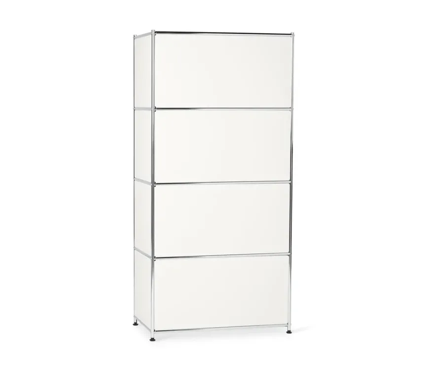 Highboard Metall »CN3« mit 4 Klappenfächern, weiß