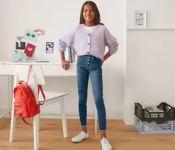 High Waist Jeans, blue denim