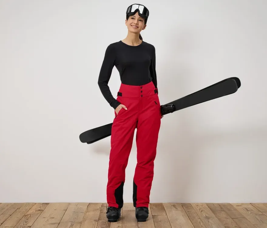 High-Waist-Skihose, rot