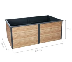 Hochbeet Schneckenschutz, ca. 200 cm, Holzoptik
