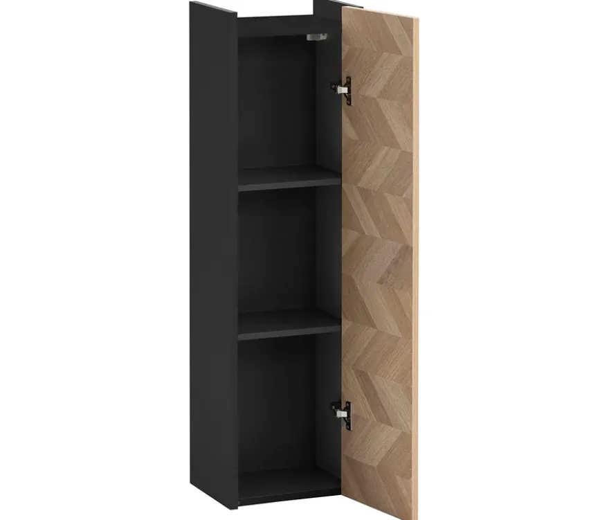 Hochschrank »Lorna«, Fischgräte, schwarz