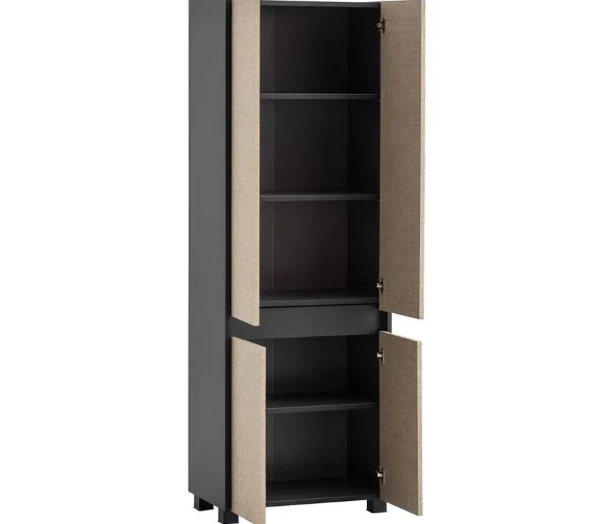 Hochschrank »Sander«, anthrazit/Canasta, 57 x 33 x 164,5 cm