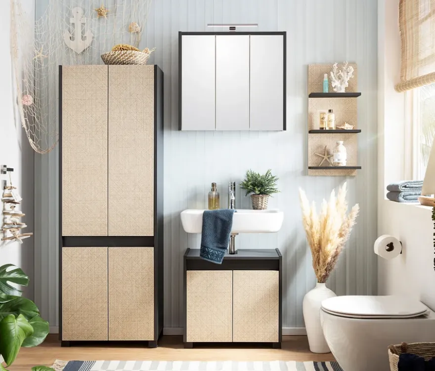Hochschrank »Sander«, anthrazit/Canasta, 57 x 33 x 164,5 cm
