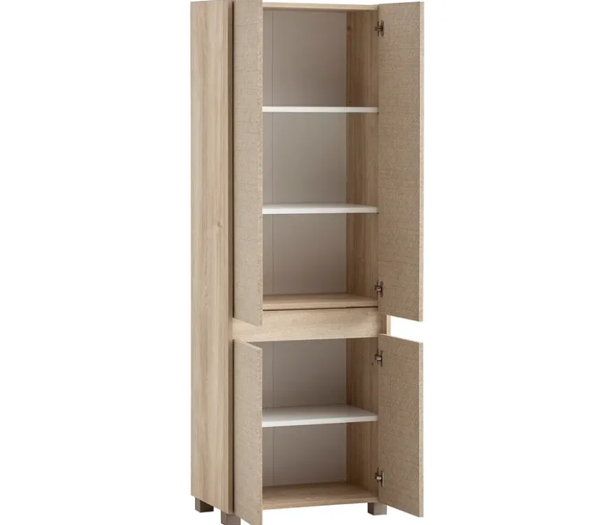 Hochschrank »Sander«, weißeiche/Canasta, 57 x 33 x 164,5 cm