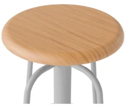 Hocker mit Holzsitzfläche