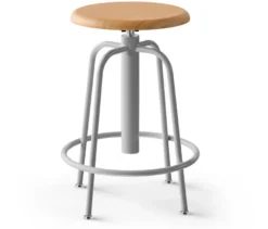 Hocker mit Holzsitzfläche