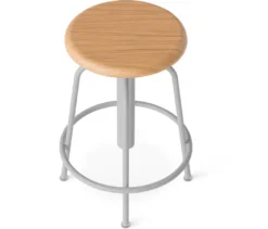 Hocker mit Holzsitzfläche