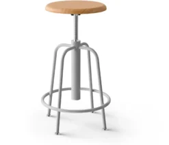 Hocker mit Holzsitzfläche