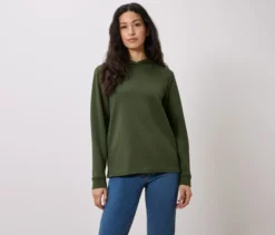 Hoodie aus Modal-Mix, dunkelgrün