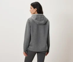 Hoodie aus Modal-Mix, grau meliert