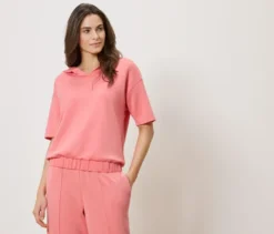 Hoodie aus Modal-Mix, korallrosa