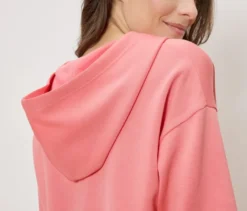 Hoodie aus Modal-Mix, korallrosa
