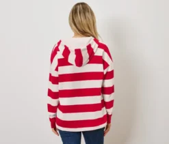 Hoodie, rot gestreift