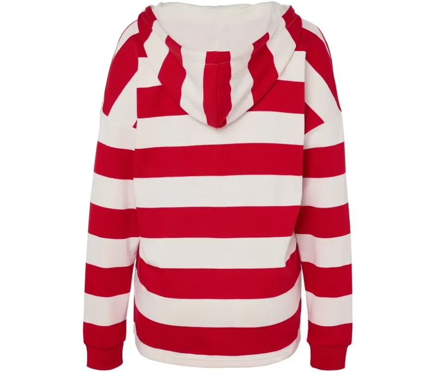Hoodie, rot gestreift