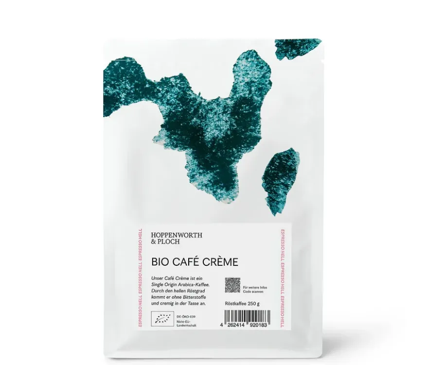 Hoppenworth & Ploch - Café Crème Bio - 250 g Ganze Bohne