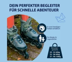 HUDORA Inline Skates »Leon 2.0«, Gr. 33–36