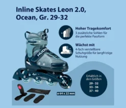 HUDORA Inline Skates »Leon 2.0«, Gr. 29–32