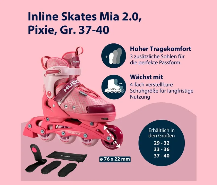 HUDORA Inline Skates »Mia 2.0«, Gr. 37–40