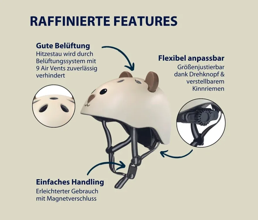 HUDORA Kinderhelm, Beary, 48–52 cm