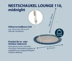 HUDORA Nestschaukel »Lounge«, midnight, Ø 110 cm
