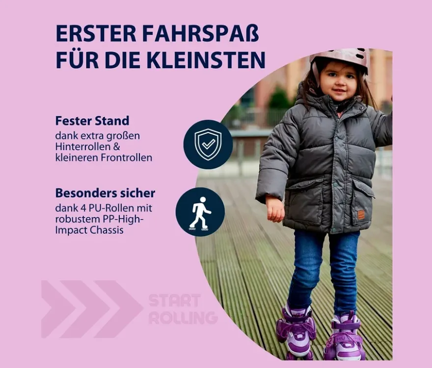HUDORA Rollschuhe »My First Quad«, Gr. 30–33, lavender