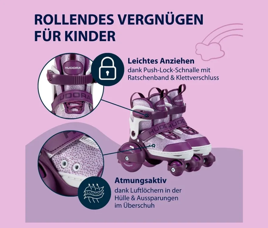 HUDORA Rollschuhe »My First Quad«, Gr. 30–33, lavender
