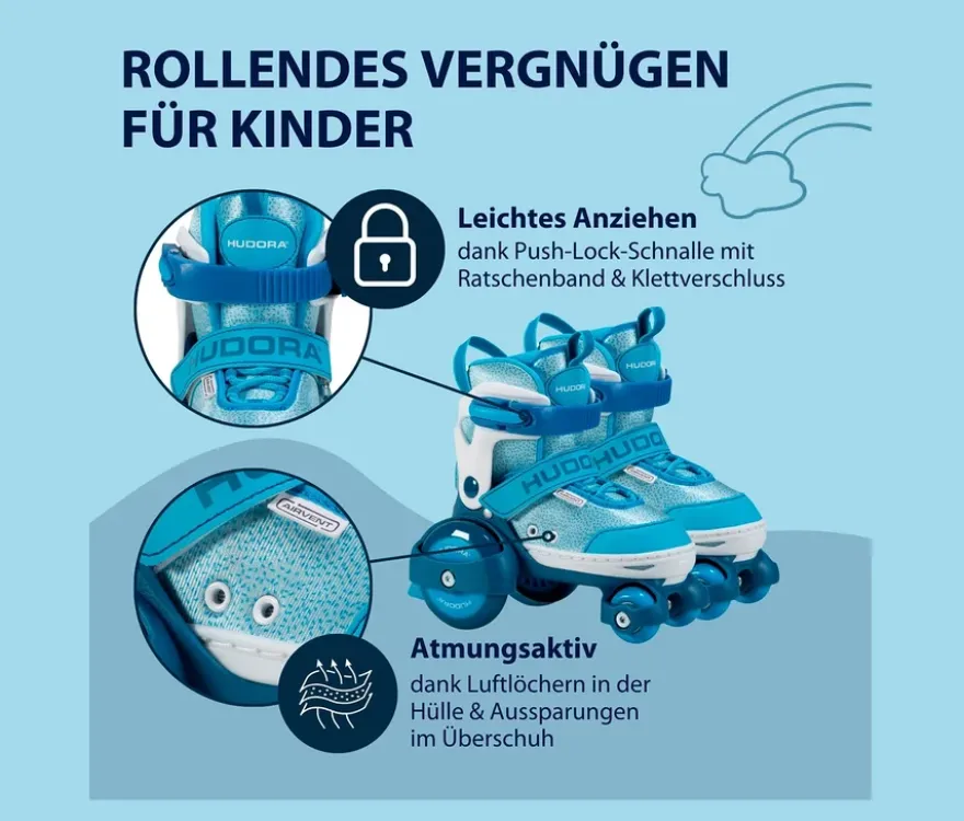 HUDORA Rollschuhe »My First Quad«, Gr. 26–29, cyan
