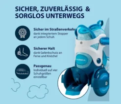 HUDORA Rollschuhe »My First Quad«, Gr. 26–29, cyan