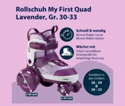 HUDORA Rollschuhe »My First Quad«, Gr. 26–29, lavender