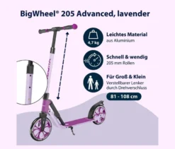 HUDORA Scooter»BigWheel® 205« advanced, lavendel