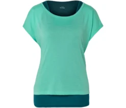2-in-1-Kurzarm-Sportshirt, petrol/türkis