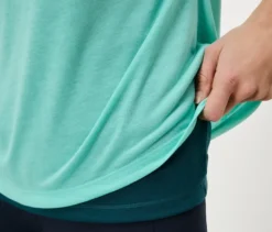 2-in-1-Kurzarm-Sportshirt, petrol/türkis