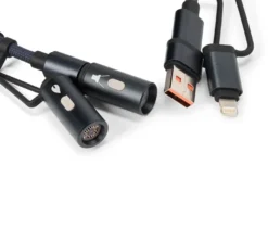 3-in-1-Ladekabel mit Licht und Feuerzeug