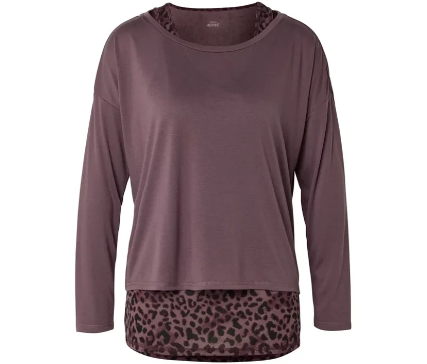 2-in1-Sportshirt, mauve/Alloverprint